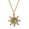 Gem Gothic Gold Sunflower Earrings: Y2K Fashion Dangle Earrings & Sun Necklace for Women, Sweet & Spicy Light Luxury Trend.