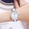 Women's Watch Ceramic white simple ladies waterproof brand business stainless steel gift for her silver