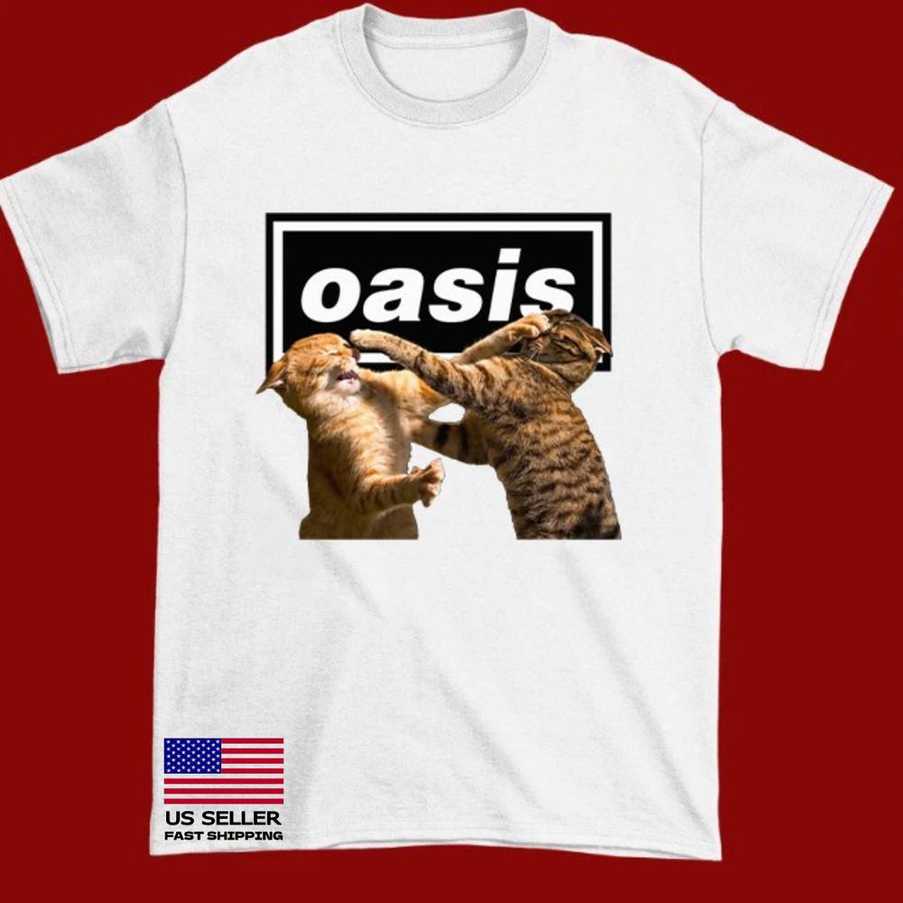 Hot New 2025 Cats Fight 1Oasis All Size Unisex T-Shirt XXXL