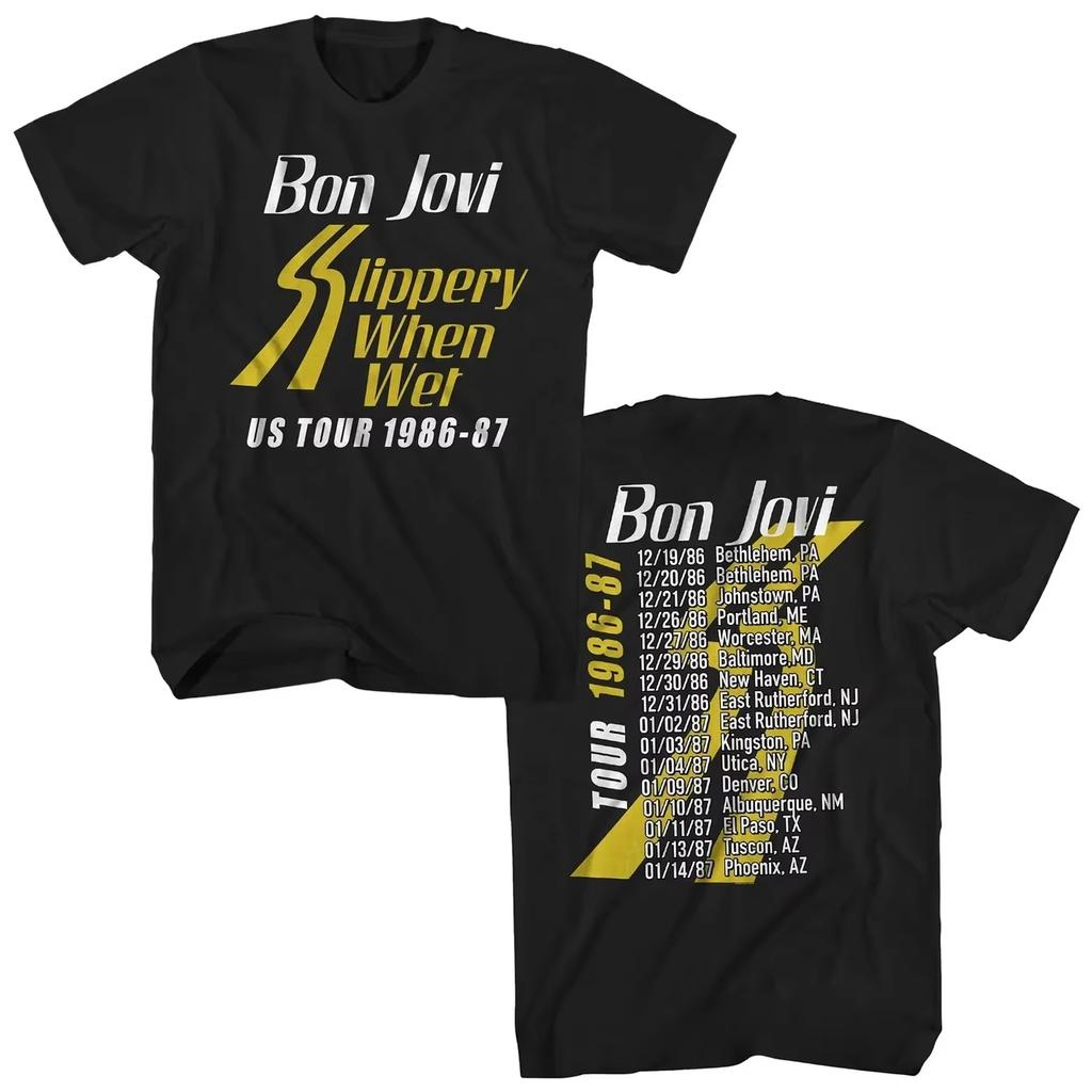 2026 Hot Sale Bon Jovi T-Shirt Heart & Dagger Logo Bon Jovi Shirt Tee Unisex Unisex Cotton Casual Loose Streetwear Oversized Tshirt