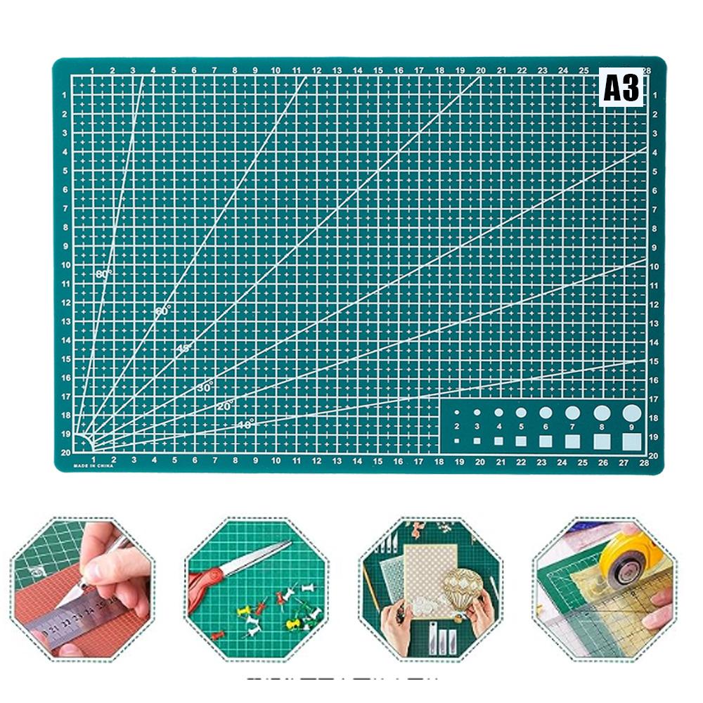 1pc Precision A3 Rotary Cutting Mat for Exam Clay Projects, Sewing & Crafts - Durable PP Material with Measurement Markings & Rotating Mechanism