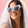 A Must-have for Singles Parties! Bridal Heart-shaped Sunglasses: Women's Fashionable Sunglasses, Bridesmaid Photography Artifact, Preferred Party Gift