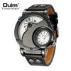 Oulm 9591 Unique Dropshipping Mens Quartz Watch Original Pu Leather Band Water Resist Auto Date Vintage Sports Wristwatch