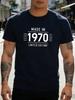 Unisex Black Tee 1970 Limited Edition Letter Print Short Sleeve Loose Casual Street Basic Top For Adult Male Daily Fashion Outfit