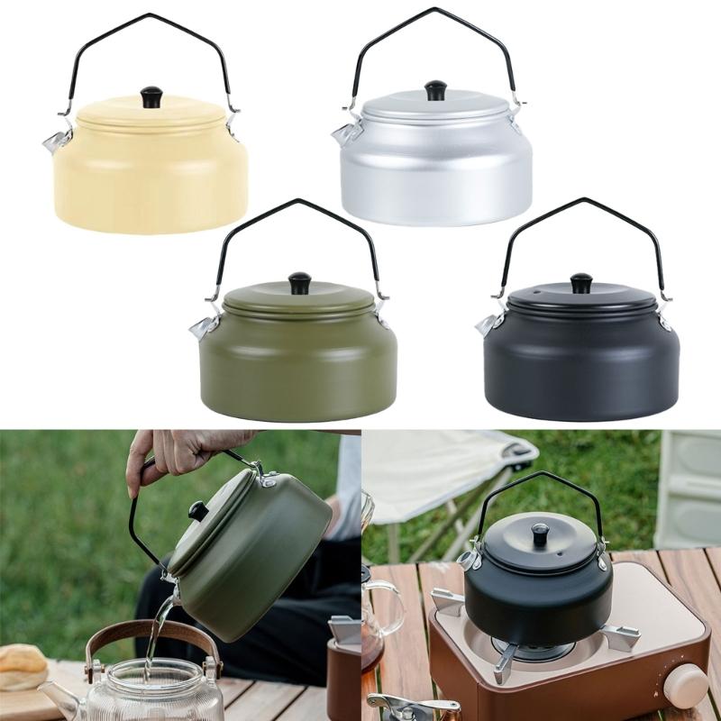 1100ml Outdoor Camping Kettle Whistling Teas Kettle Aluminum  Teapot Light Weight Portable Coffee Pots for Stovetop