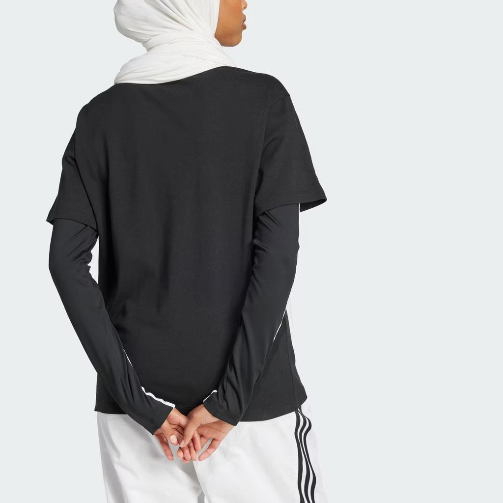 Adidas Originals Logo Comfortable Soft Short Sleeve T-Shirt Women T-Shirts Black KA2684