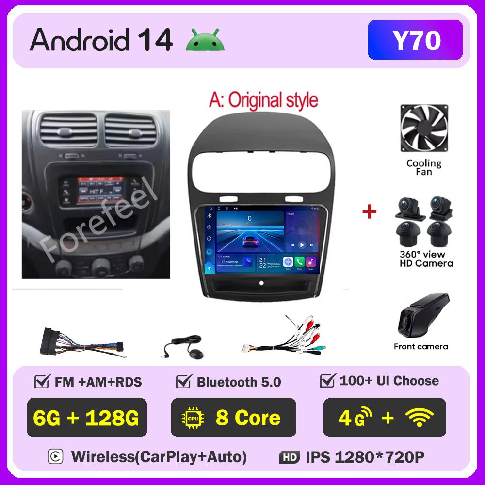 Car Android For Dodge Journey Fiat Leap 2012 -2020 Car Radio Video Stereo No 2din Touch Screen WIFI DVD Bluetooth 5G Automotive
