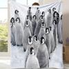Penguin Blanket Soft Plush Blanket Lightweight Digitally Printed Flannel Blanket For Sofa Bed