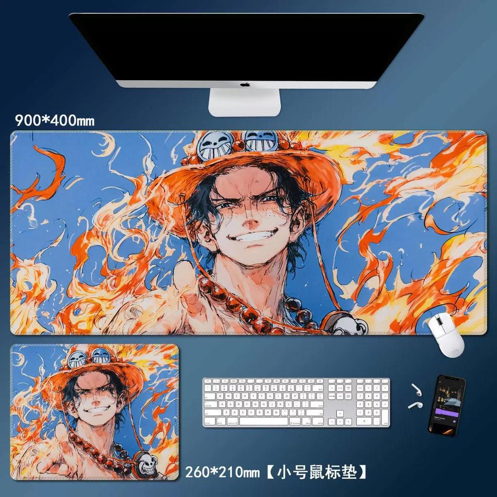 Cartoon ONE PIECE Leather Mouse Pad Large Monkey D. Luffy Roronoa Zoro Keyboard Pad Anime Peripheral Table Pad Non-slip Mouse Pad for Boys and Girls