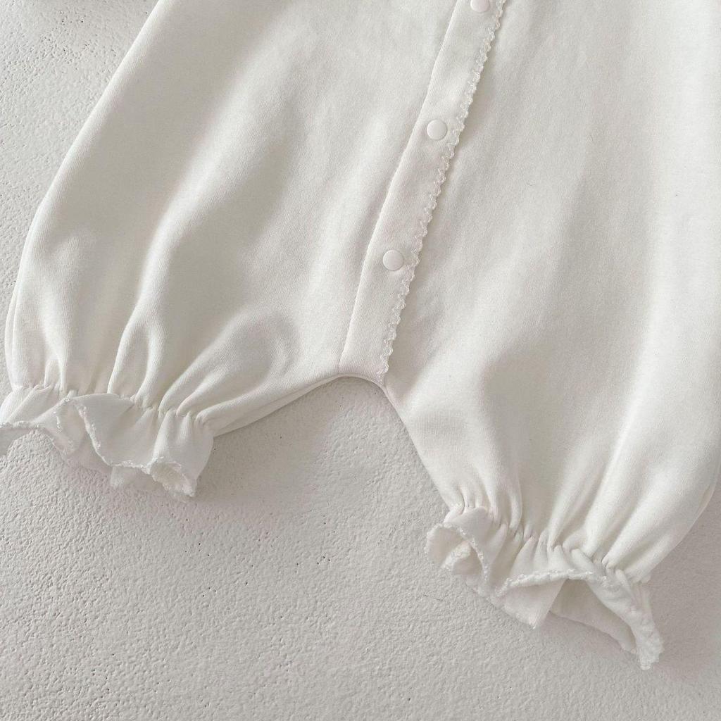 Infant Girls' Long Sleeve Solid Color Romper - New Spring Collection