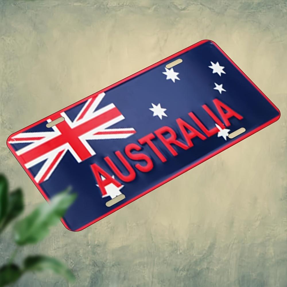 

HD Aluminum Metal Sign Australia Flag Vintage License Plate Style Wall Decor Retro National Flag Star Design Tin Poster for Ho 15x30cm(5.9x7.8inch)