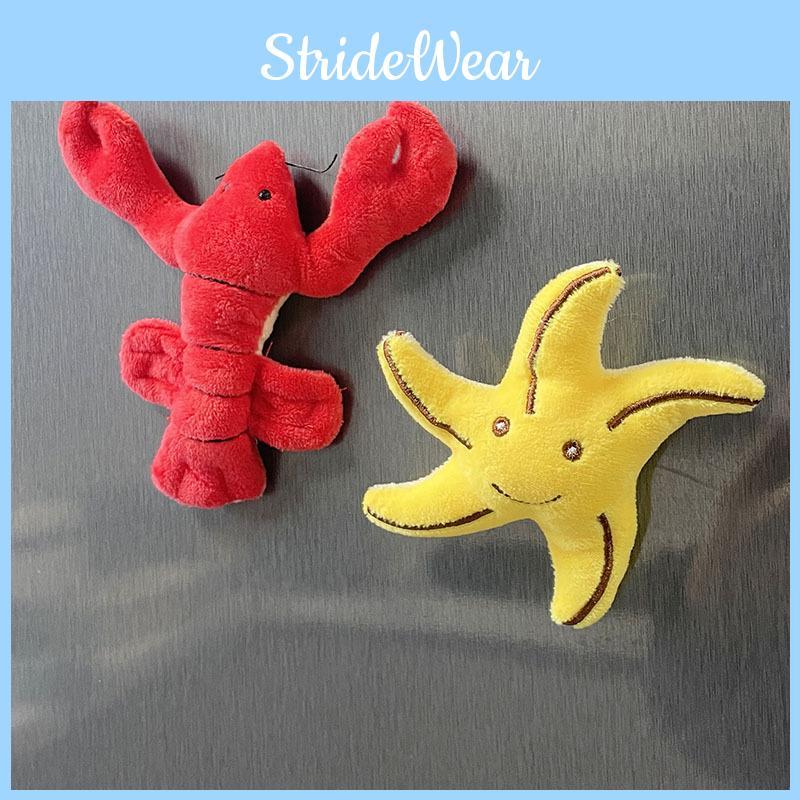 Plush Ocean Animal Refrigerator Magnet Sea Turtle Lobster Fish Underwater World