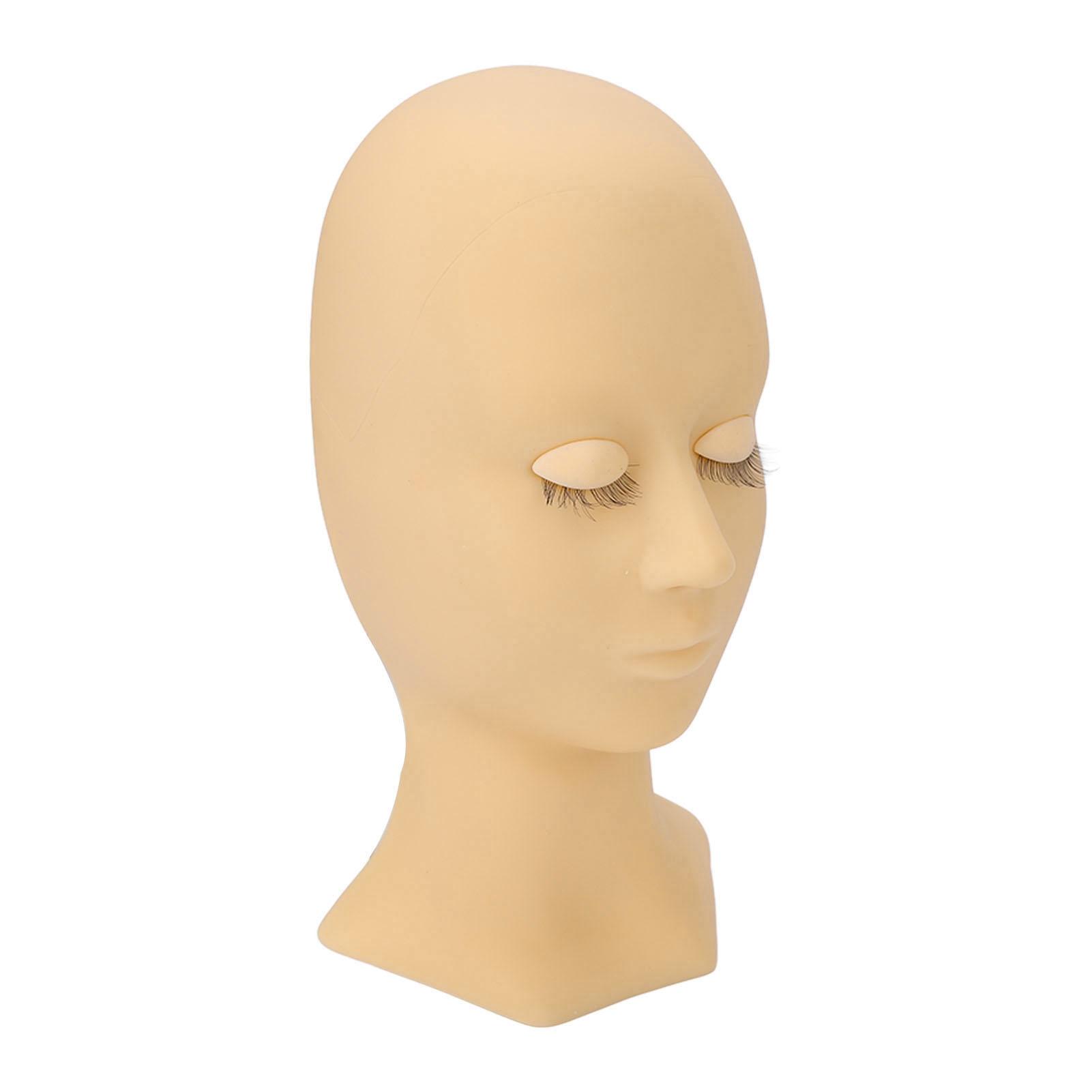 Манекен головы с ресницами Высокая симуляция Эластичный Моющийся Мягкий силиконовый Манекен для практики макияжа