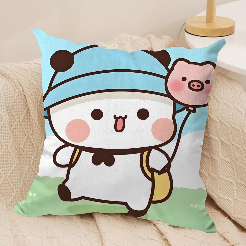 

Cute B-ubu Dudu Cushion Cover Silky Short Plush Sofa Pillow Cover Hidden Zipper Soft Dustproof Case for Home Decor 30cmx30cm