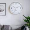 12 Inch Round Elegant Home Decoration Silent Quartz Aluminum Metal Wall Clock
