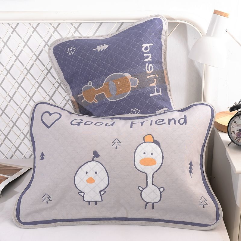 2dílný kreslený polštář pro batolata na ručník postel dekorativní povlak na polštář pro kojence Pouzdro na spaní měkký povlak na polštář