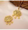 Vietnamese Sand Gold Ruyi Lock Necklace with Dragon & Phoenix Design