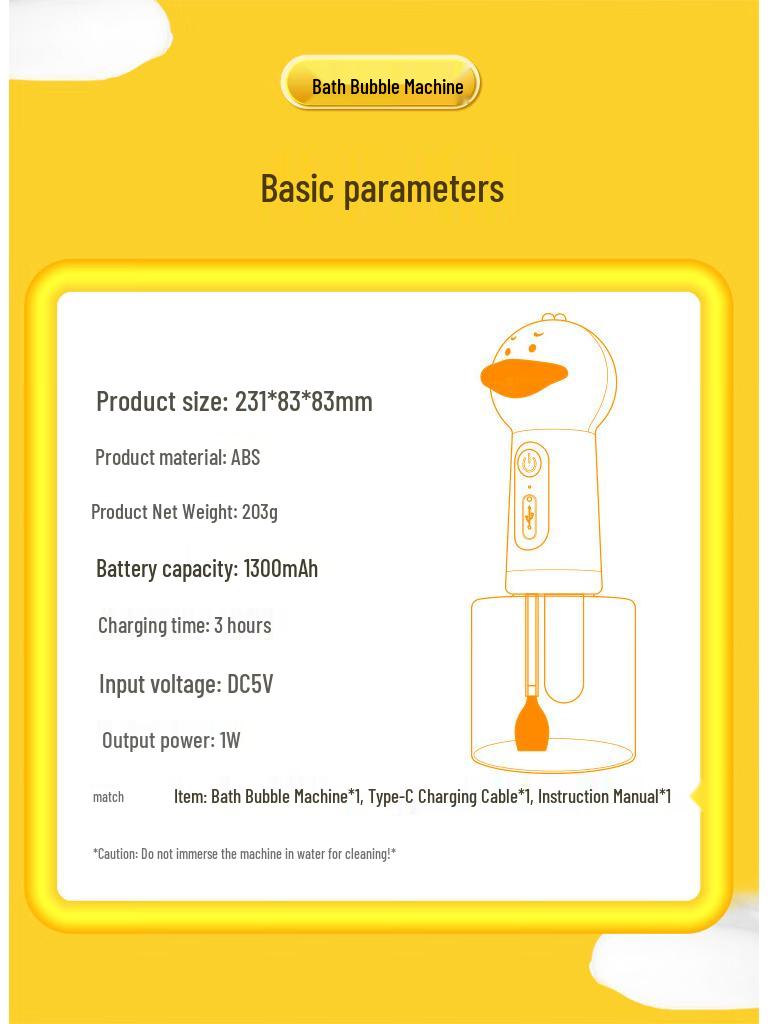 Laiwang Pet Bath Foaming Device - Little Yellow Duck Bubble Machine for Dogs and Cats