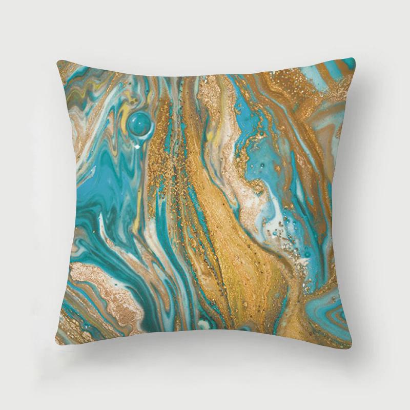 Nordic Blue Marble Polyester Pillowcase Sea Rock Texture Bedside Sofa Chair Throw Pillow Cushion Cover Home Decor Cushion Cover