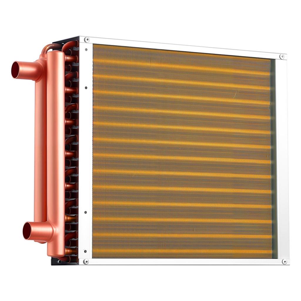 VEVOR Water To Air Heat Exchanger, 356 X 356 Mm Finned Tube HVAC Heat Exchanger Coil with Copper Tubes & Aluminum Fins