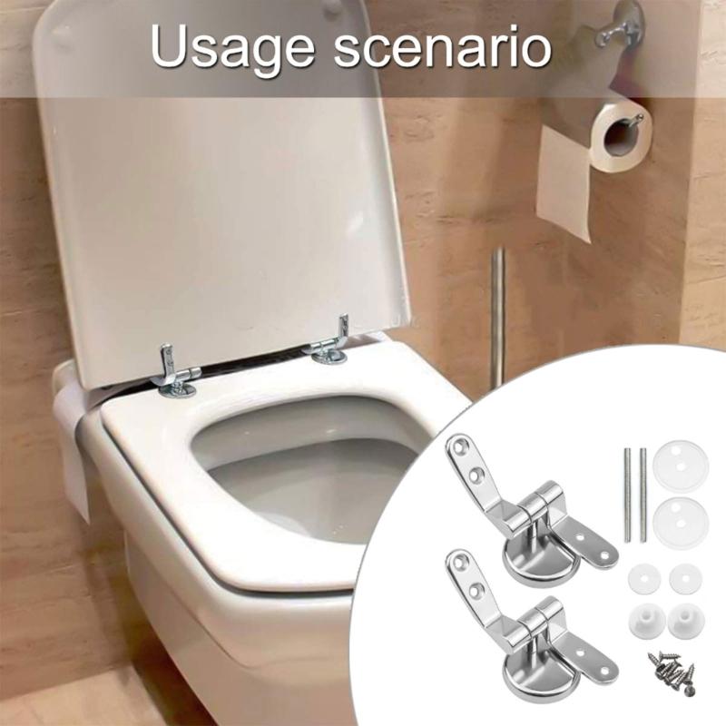 Toilet Seats Hinge Zincs Alloy Tightening Toilet Lid Hinge Bathroom Hardware Toilet Replacement Part Easy To Install