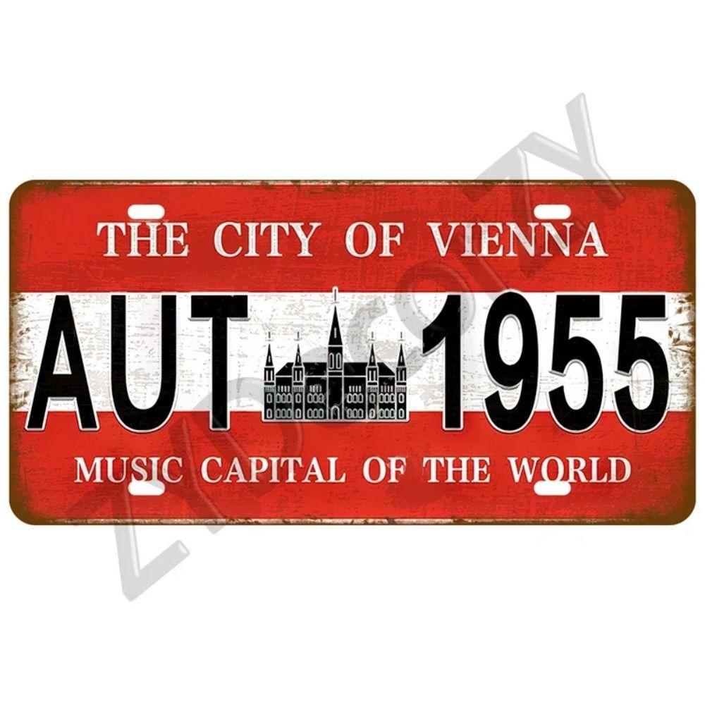 Retro Metal Tin Sign - Country License Plate for Home Bar Garage Man Cave Wall Decor