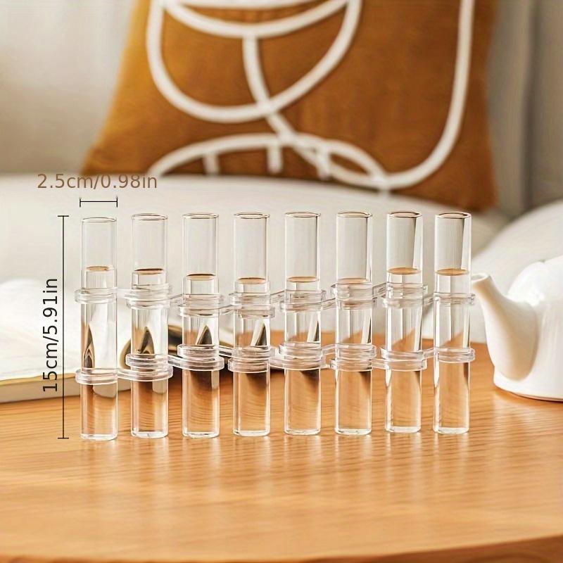 6/8 Stück Transparente Glasvase, Runde Form, Hochwertige Glasdekoration, Blumenarrangement, Hydroponischer Pflanztopf, Kombinationsvasendekoration