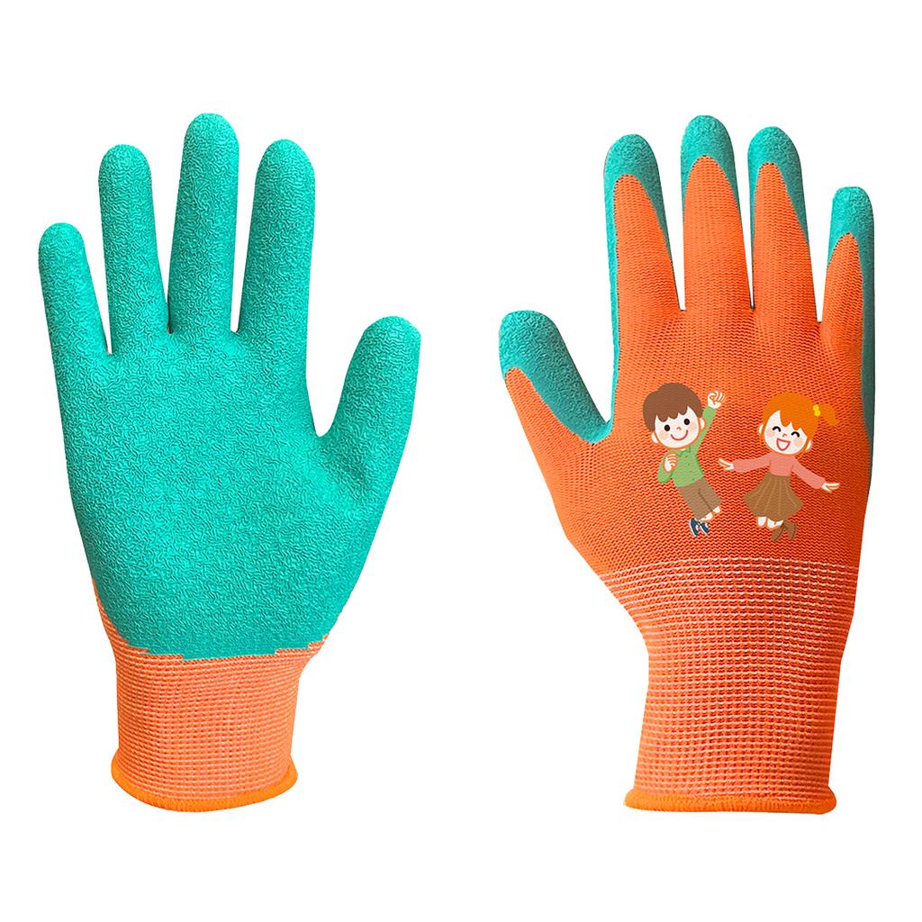 Children's work gloves, latex-coated polyester (crincle), size 3
