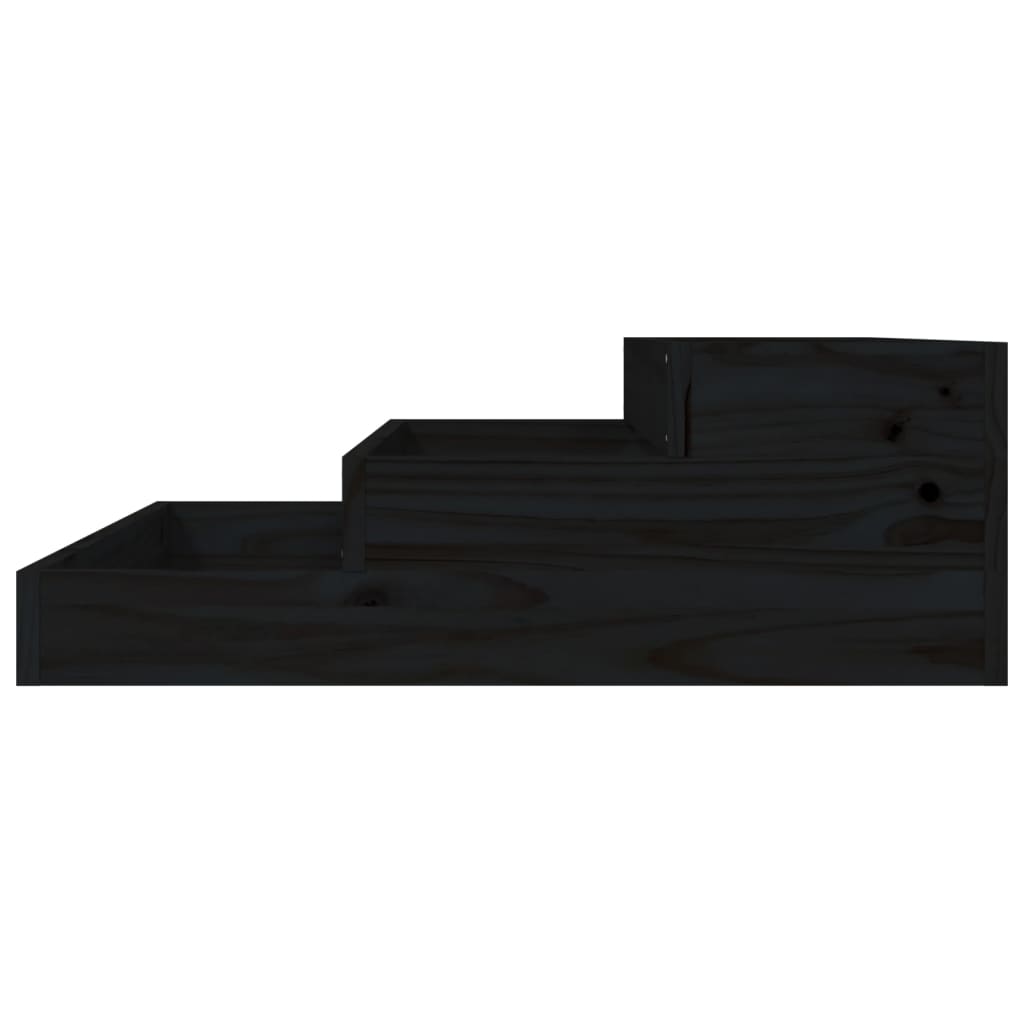 VidaXL Pflanzkübel Schwarz 78x78x27 cm Massivholz Kiefer