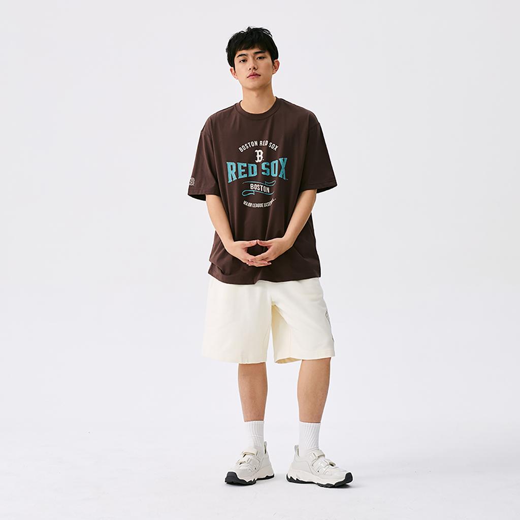 New MLB Preppy Style Collection Boston Red Sox SS25 T Shirt Men's Brown 3ATSV0653-43BRS