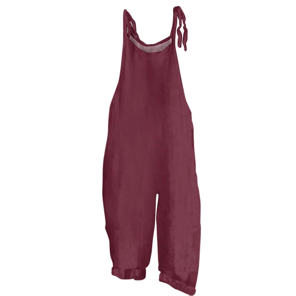 Kids Casual Solid Color Jumpsuit Overalls Adjustable Strap Wide Leg Pants Comfortable Fit Suitable for Everyday Wear and Outdoor Activities