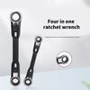 2Pcs 4 In 1 Double Ended Spanner Ratchet Wrench Hand Tool for Home Professional Outdoor Use Maintenance Accessories