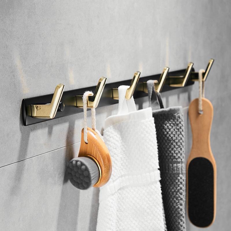 Tuqiu Robe Hook,Clothes Hook,Towel Hanger, Kitchen Hook Black Gold ,Bathroom Hardware,kitchen Hooks Brass Bathroom Accessories
