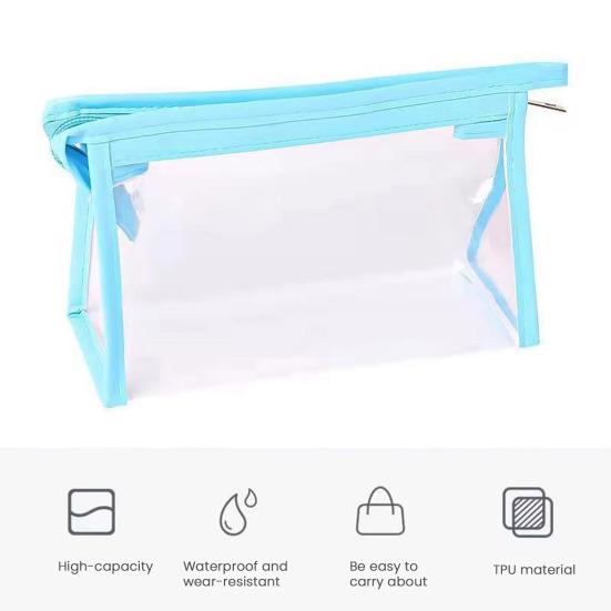 Clear Pencil Pouch Transparent Pencil Case with Zipper Stationery Toiletries Organizer Travel Cosmetic Makeup Storage Bag for School Office Supplies
