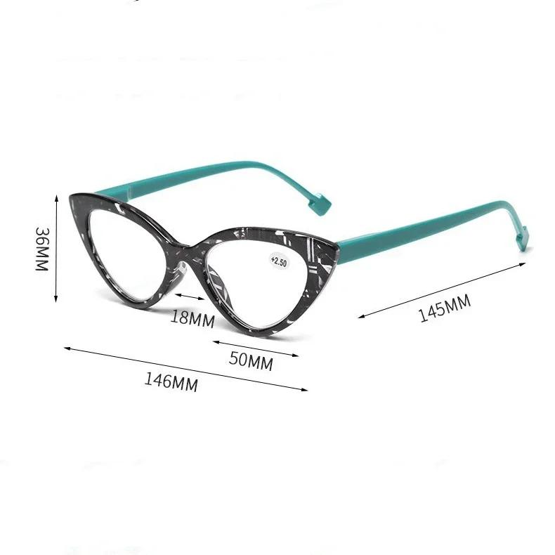 Ochelari de lectură cu ochi de pisică finisați pentru femei, bărbați, unisex, blocare a luminii albastre, ochelari pentru vedere îndepărtată, ochelari cu prescripție pentru hipermetropie