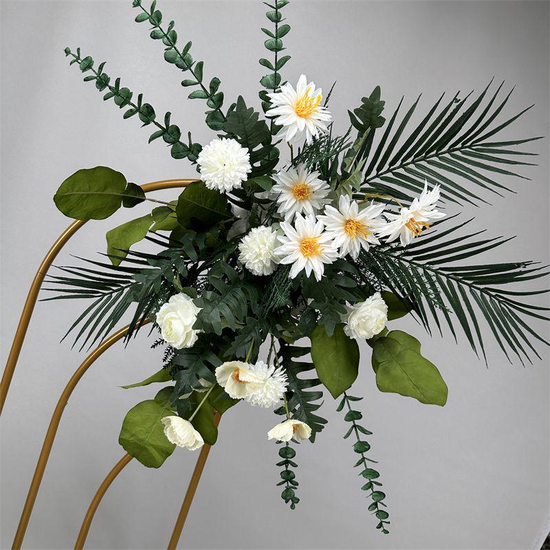 Wedding Floristry: Simulated Flower Scene Arrangement with Seven Optional Colors for T-Stage and Aisle Decoration