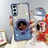 Glitter Four-Corner Shockproof Case For Samsung Galaxy A57 A37 A17 A56 A36 A16 A26 A55 A54 A35 A34 Mirror Stand Strap Back Cover