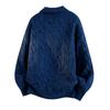 Men Fake Two Piece V Neck Twisted Knit Long Sleeve Casual Polo Sweater
