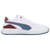 Puma Runtamed Plus Retro Prep Fabric Leather Round Toe Lace-Up Sports Low-Top Lifestyle Shoes Unisex Sneaker White Blue 389237-01