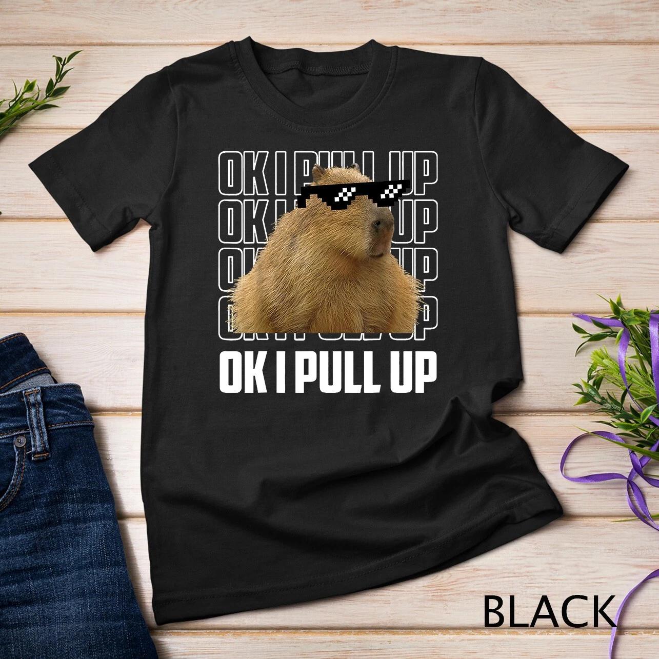 Capybara Shirt Funny Capybara Ok I Pull Up Women Men Gift T-Shirt Unisex T-shirt 1 XL