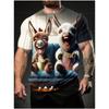 Men's Fun Cartoon Donkey Print Short Sleeve Cute Round Neck T-Shirt, Lightweight Quick-Dry Spring and Summer Travel Beach Top