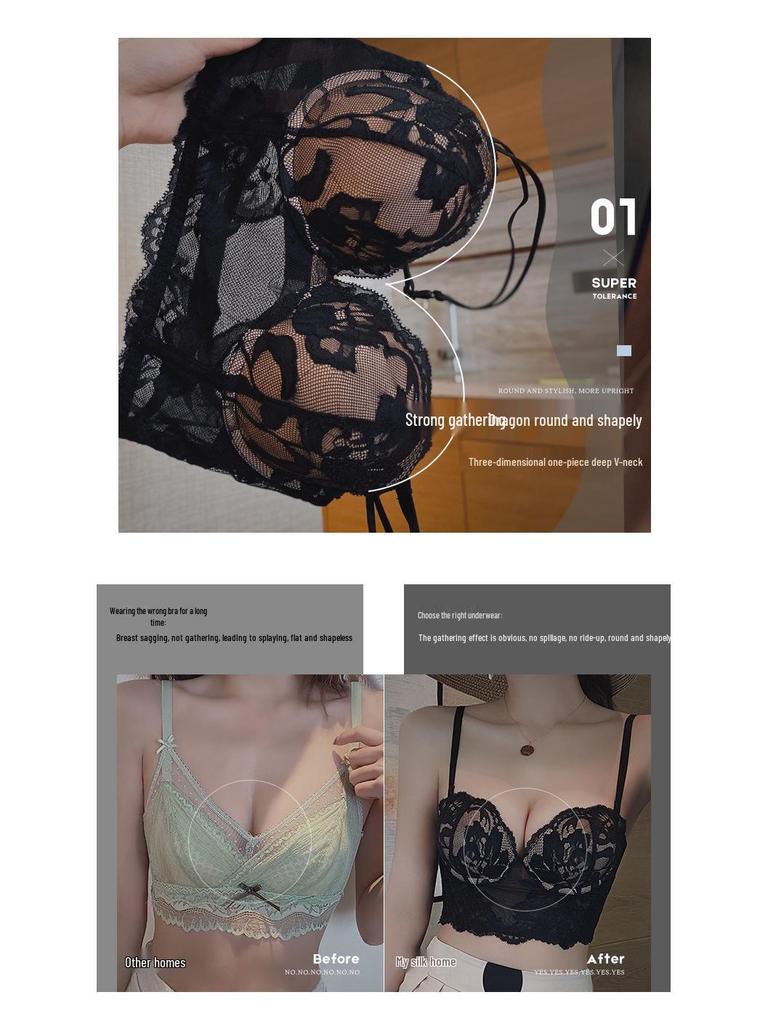 2023 French Lace Push-Up Bra - Bust Enhancing, Sexy Back Vest Style Lingerie for Women