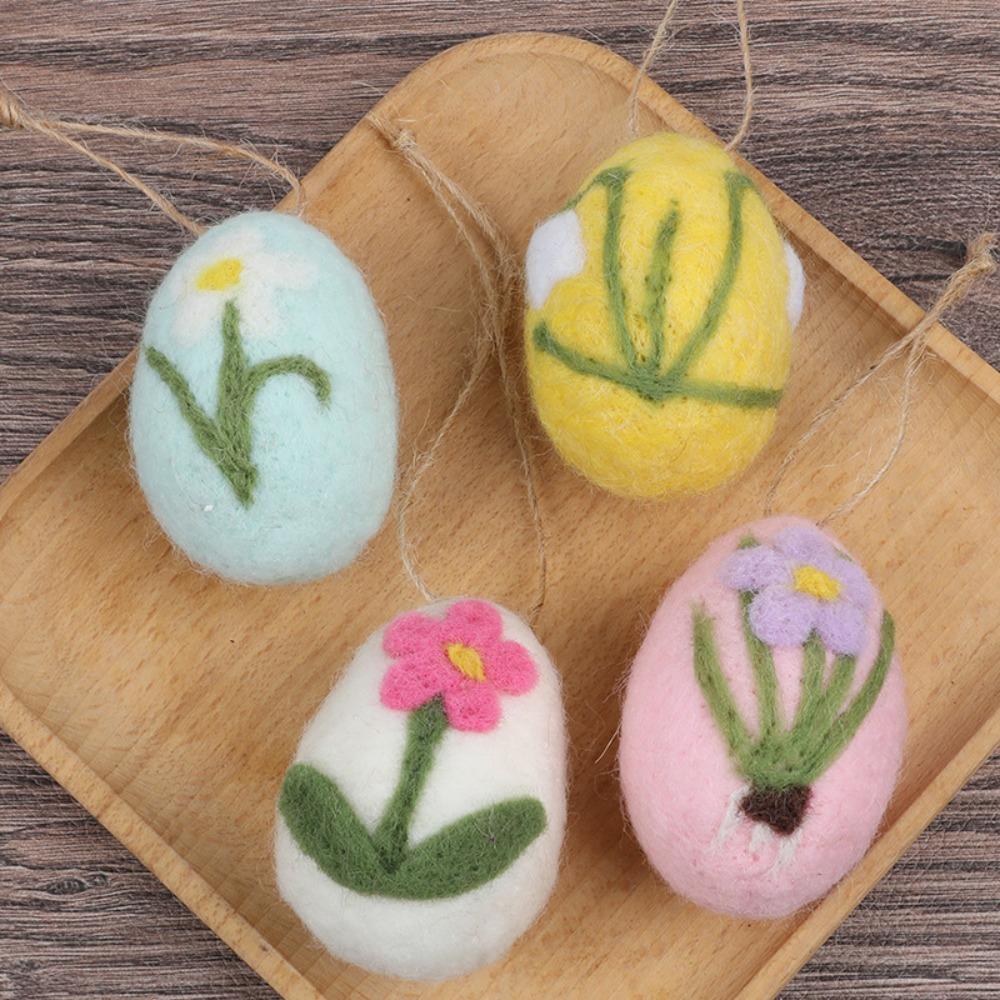 12 Piece Colorful Easter Hanging Egg Flower Dot Pattern Easter Party Decoration  Home