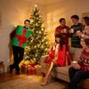 Game Theme Christmas Costume For Adults With Polyester Fabric For Holiday Cosplay Parties