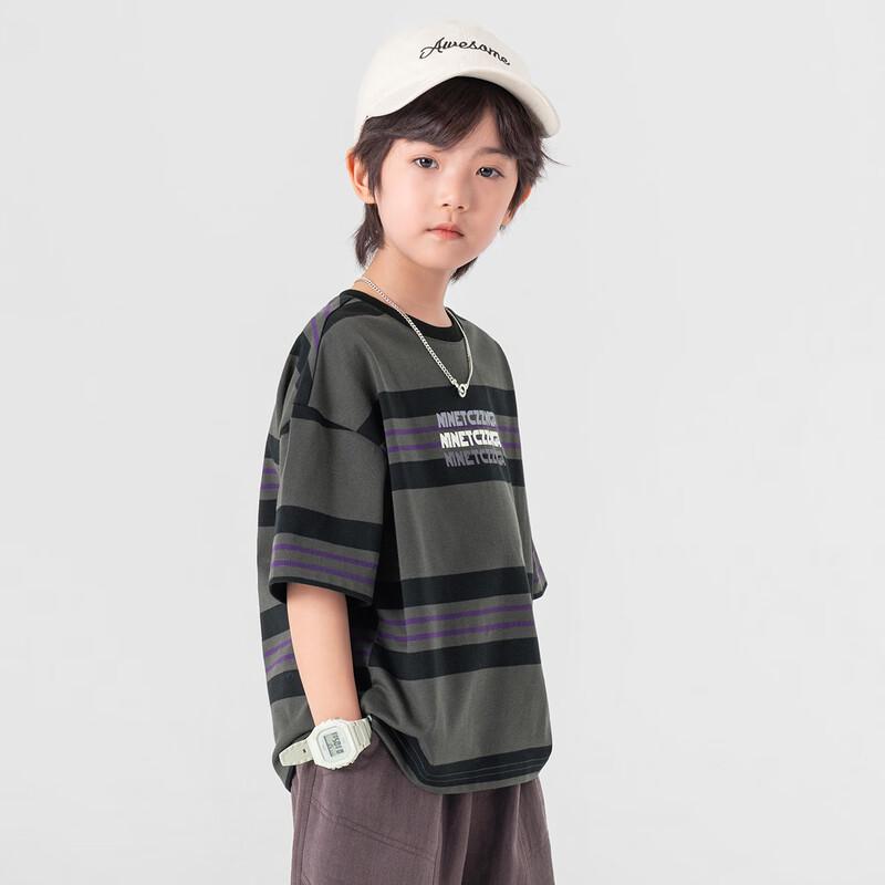 Boys' American Retro Striped Short-Sleeve T-Shirt