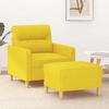 VidaXL Armchair with Footrest Light Yellow 60 Cm Fabric, Sofa, Armchair, TV Armchair, Single Sofa, Seat, Recliner Sofa, 3201070