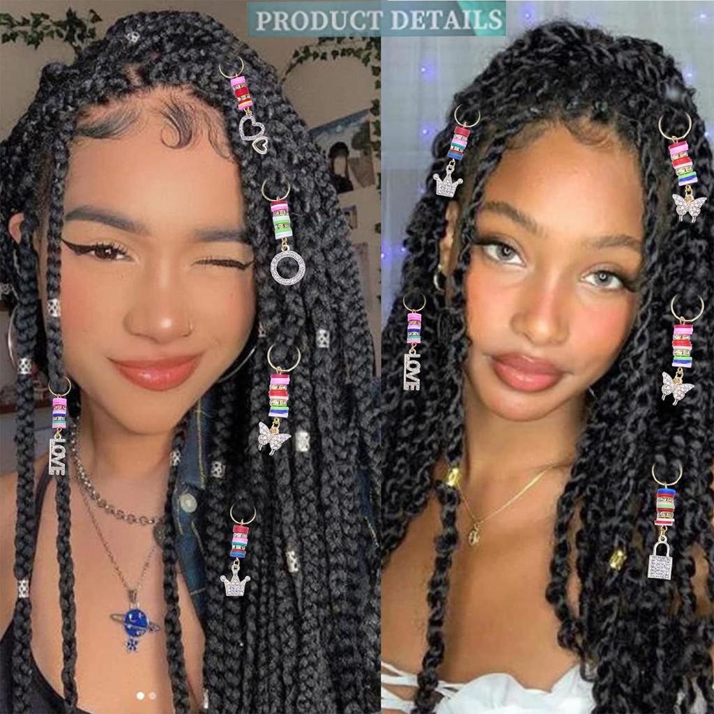 Rhinestones Dreadlock Bead Hair Beads Loose Hair Jewelry For Halloween Braid Clip Hair Rings Hair Clip Braid Rings