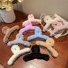 Large Plush Clip Back Head Hair Grab for Women Simple Temperament Hair Clip Hairy Shark Clip Korea Hair Accessories for Girls