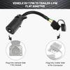 Oyviny 7 Way To 4 Way Trailer Plug Adapter, RV Blade 7 Pin Round To 4 Pin Flat Trailer Light Adapter 11.6 Inches