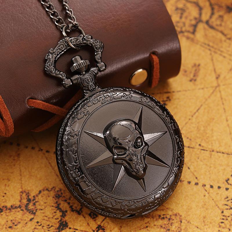 

1 шт. модные классические черные мужские часы с кварцевым ожерельем и подвеской, карманные часы для мужчин, идеальный выбор для подарков